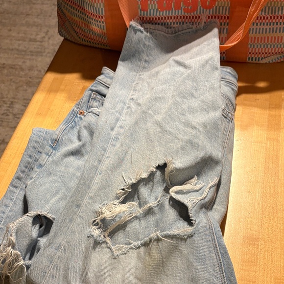Light Blue Distressed Denim Jeans - Picture 3 of 8